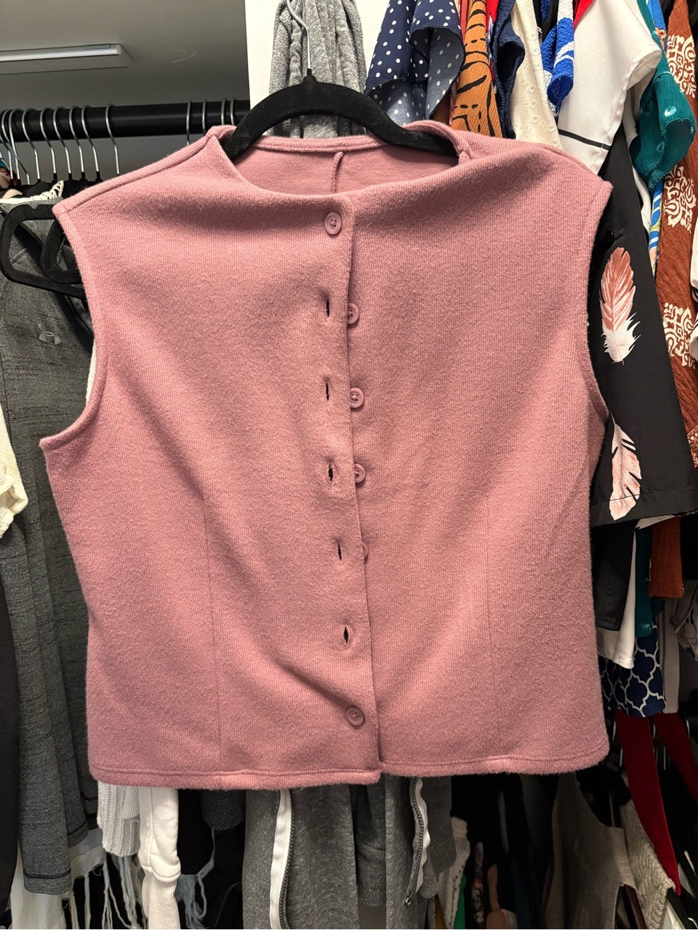 a new day Dusty Rose Button-Back Sleeveless Top